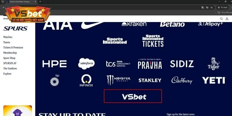 Vsbet đồng hành cùng câu lạc bộ Tottenham Hostpur mùa giải 2026-2027 5 Liên minh chiến lược nâng tầm vị thế bóng đá
